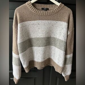 Lulus Small Sweater With Brown Gray and Cream Medium Weight